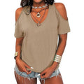 Women’s V-Neck Cold Shoulder Shirts