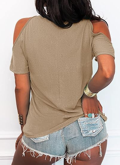 Women’s V-Neck Cold Shoulder Shirts